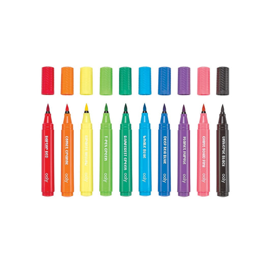 Big Bright Brush Markers - Set of 10