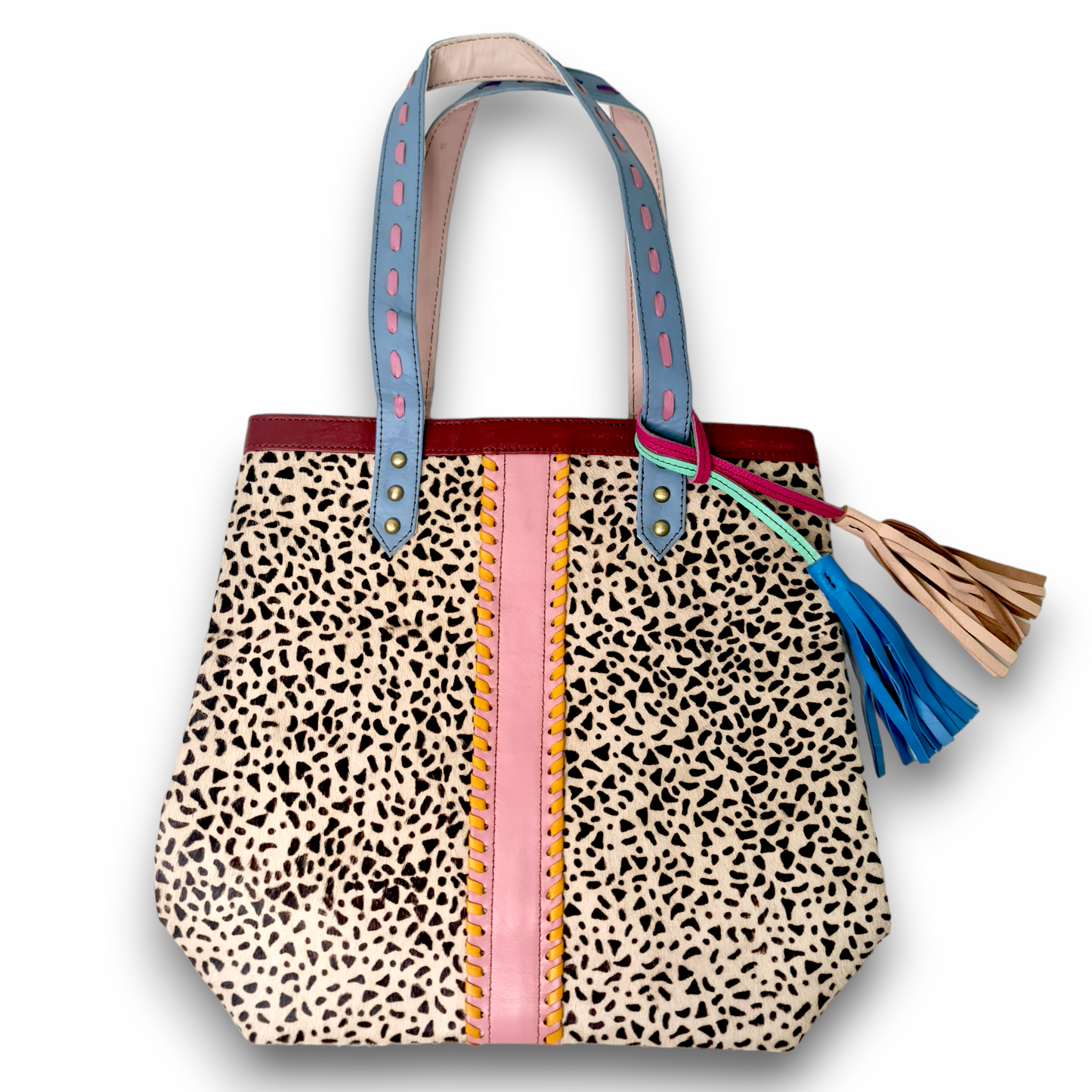 Hey Herbee | Parade Shopper Bag Blk/White Mini Print-Pink Stripe