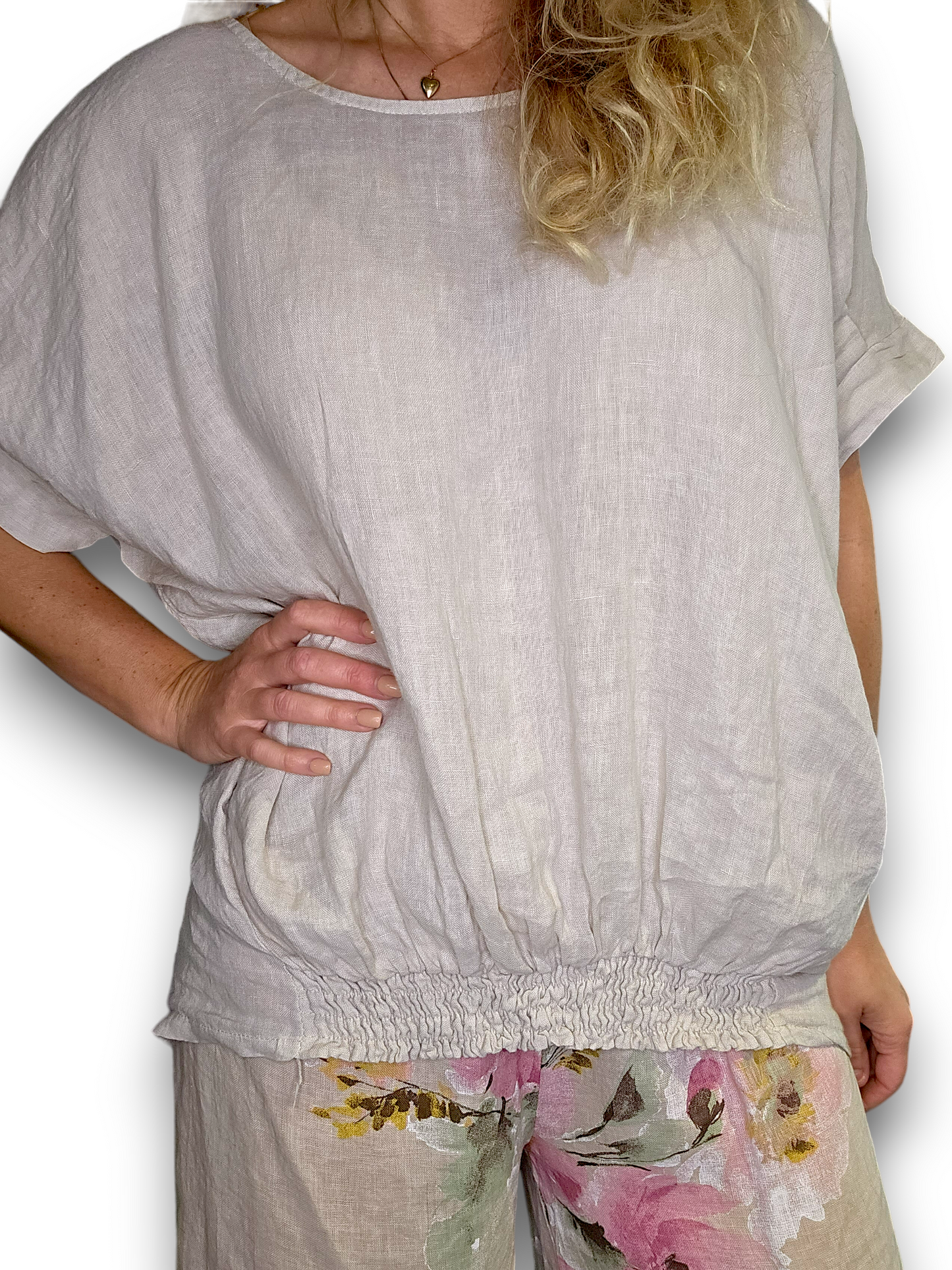 Helga May Beige Plain River Tee