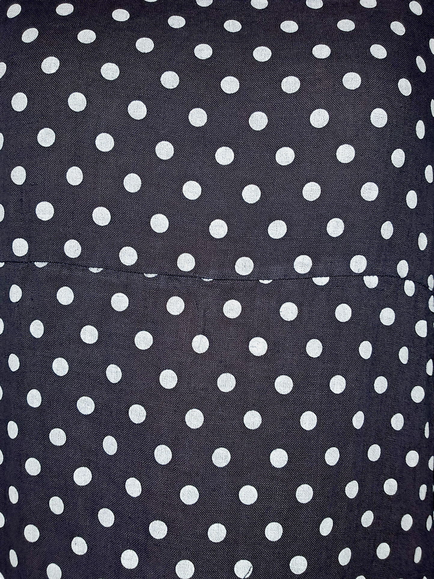 Navy Polka Dot Botton Sleeve Hem Dress