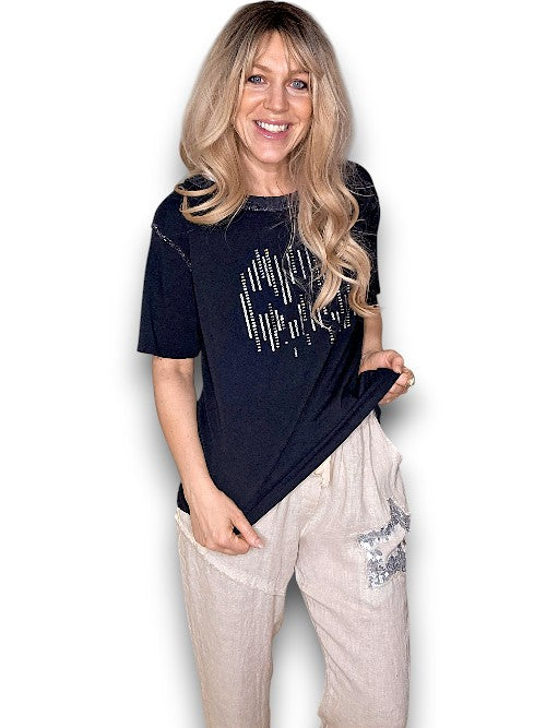 Diamante Stripes Tee