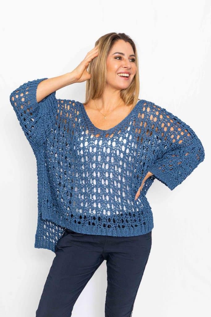 Kaila Crochet Top | Blue