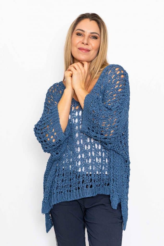 Kaila Crochet Top | Blue