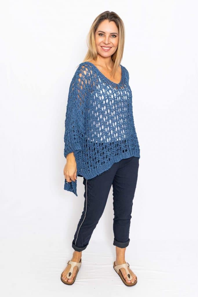 Kaila Crochet Top | Blue