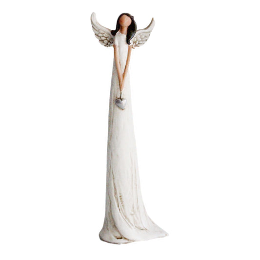 Upturned Wing Angel Holding Heart