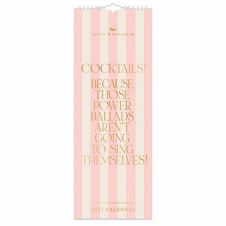 Fox & Butler, Cocktails Slim Calendar 2025