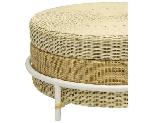 MULA WOVEN STOOL - NATURAL & WHITE