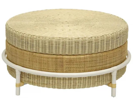 MULA WOVEN STOOL - NATURAL & WHITE