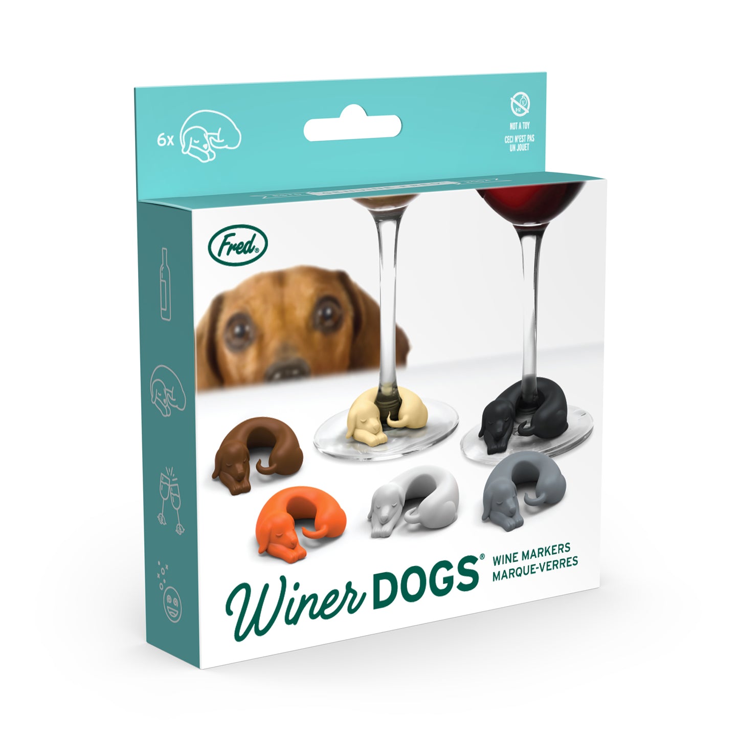 Fred Winer Dogs - 6 Dog Drink Markers