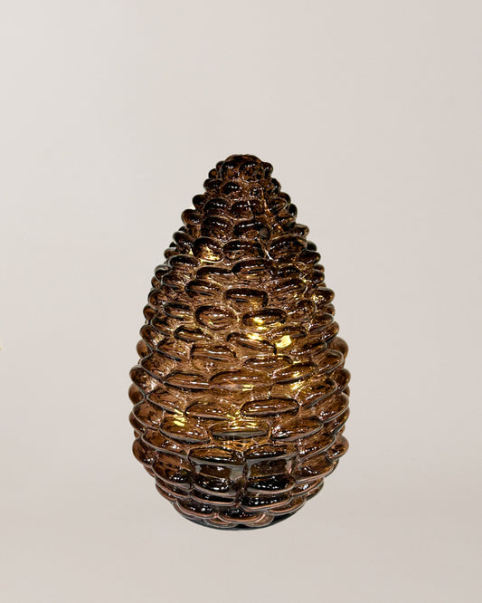 Glass Pinecones with Lights - 15cm
