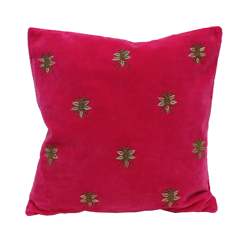 Bee Embroidered Cushion
