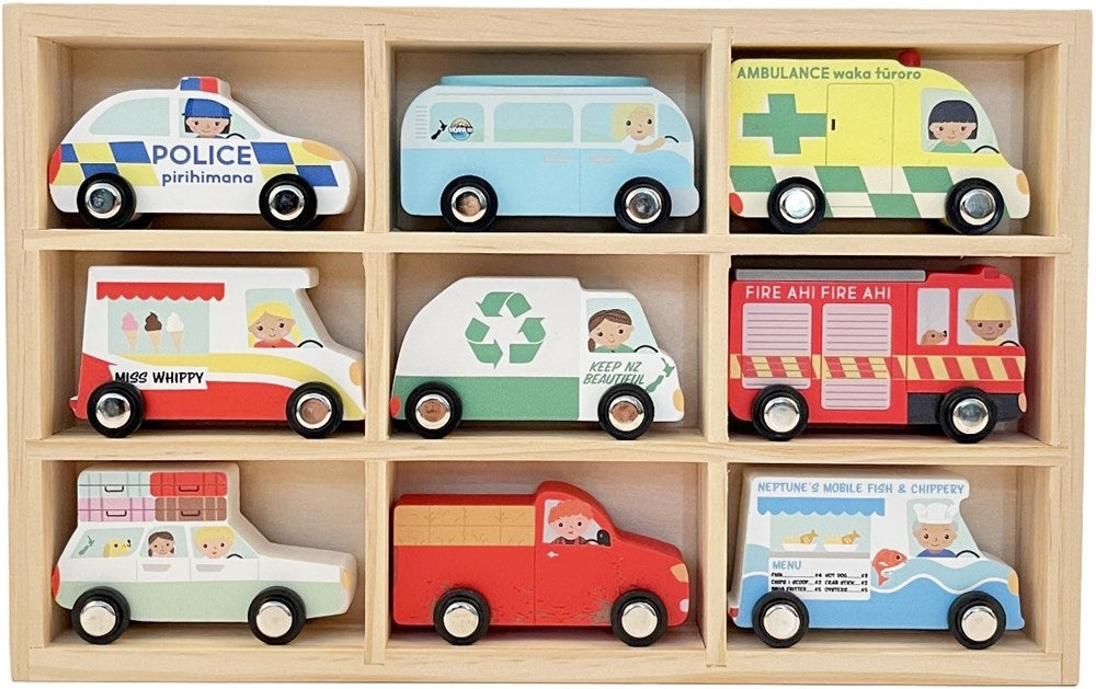 Wooden cheap car set