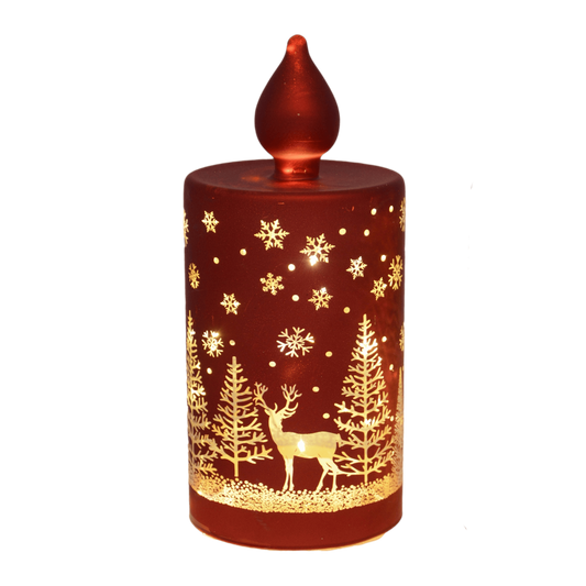 Red Etched Candle