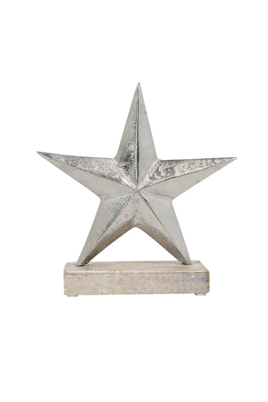 Aluminium Star w/Wood Base LGE