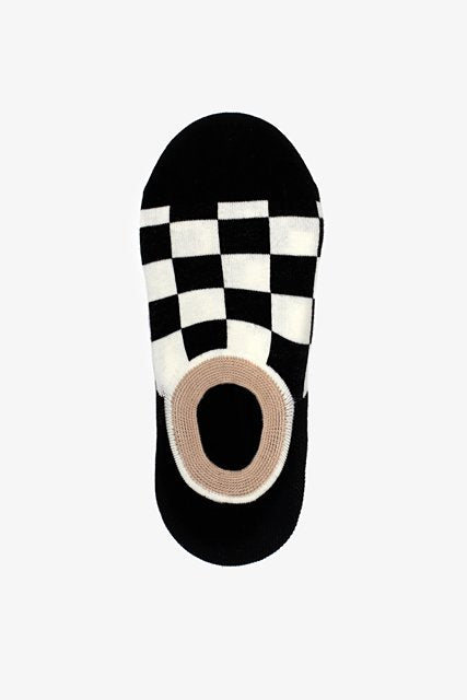 No Show Sock | Black Checkerboard