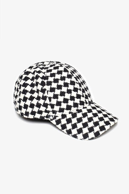Black & White Diamond Cap with Gold Lurex