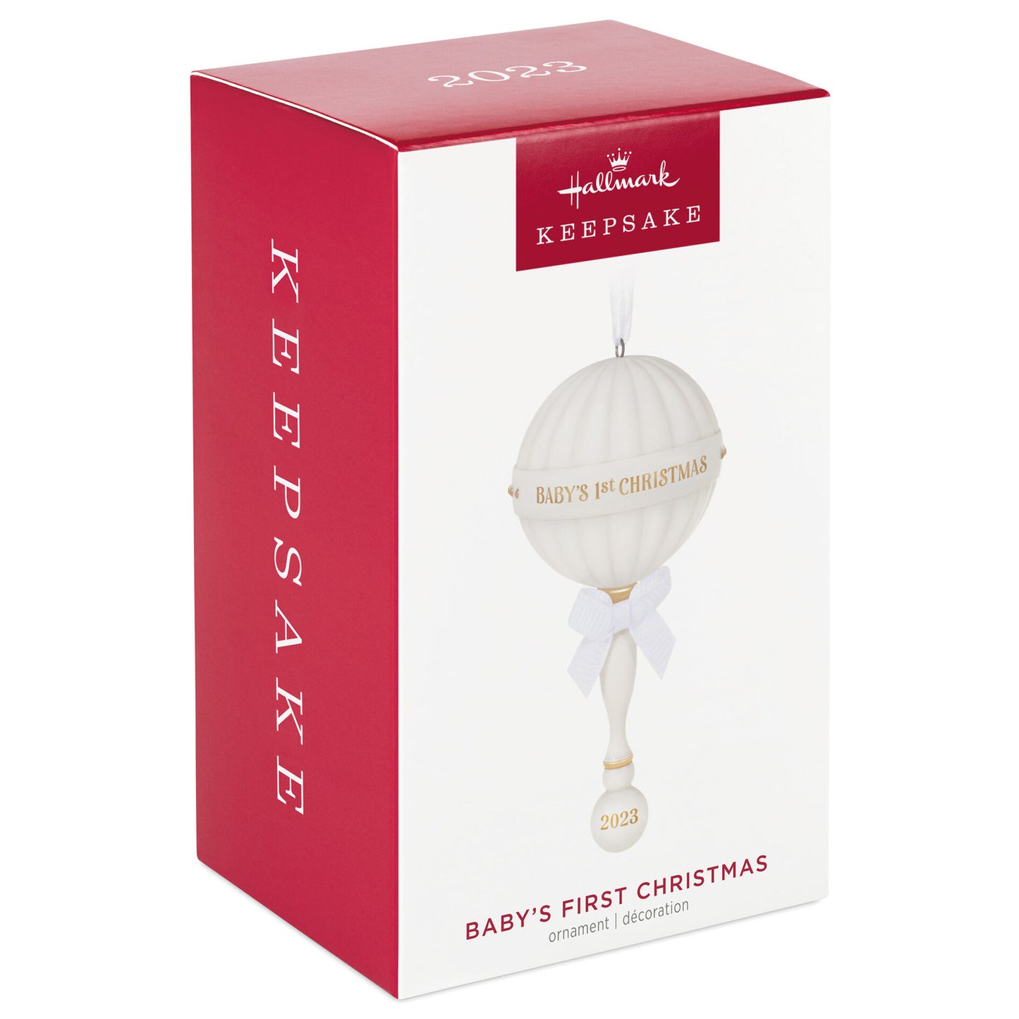 Hallmark Keepsake Baby's First Christmas Rattle 2023 Porcelain Ornament