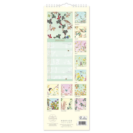 The Country Diary of An Edwardian Lady Slim Wall Calendar