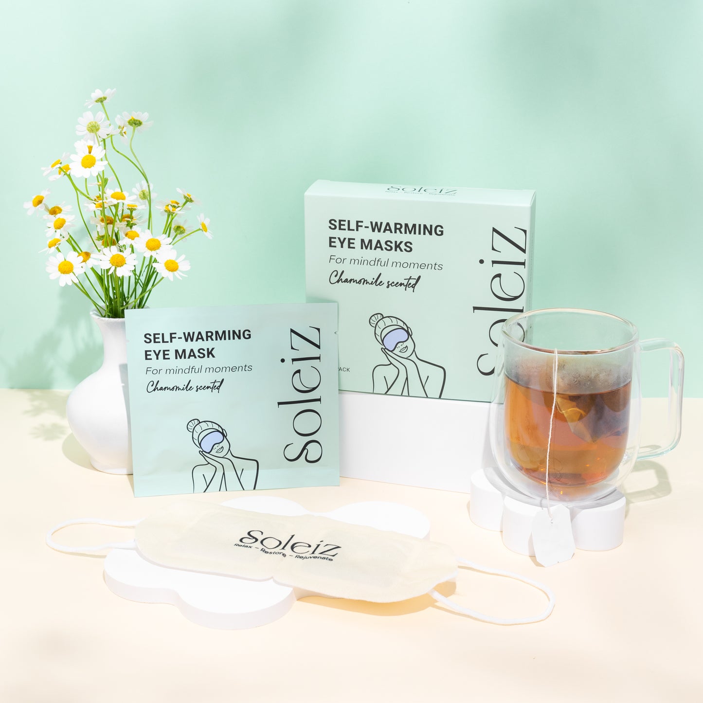 Soleiz - Chamomile Scented Self-Warming Eye Mask (5 Pack)