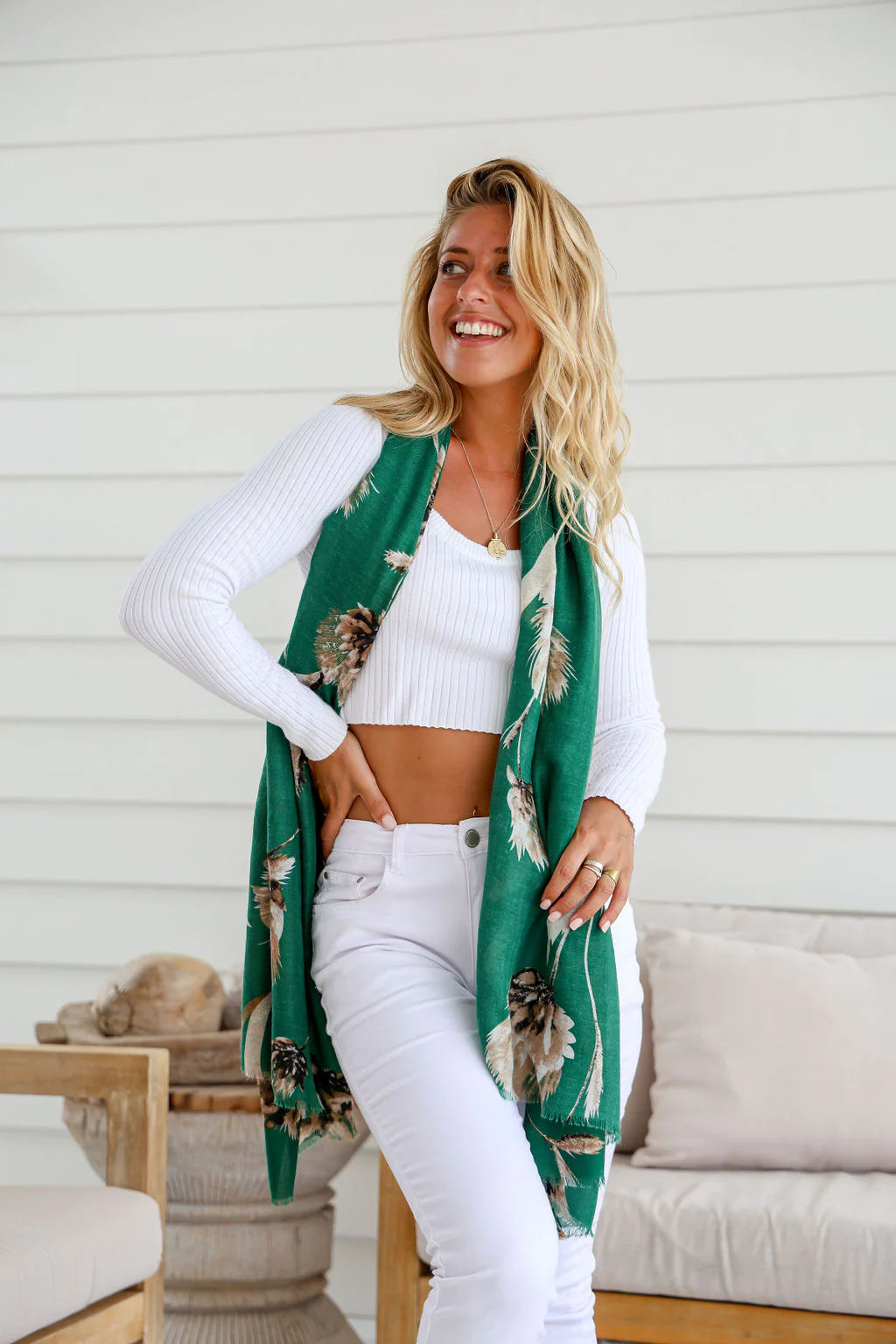 Winter Thistle Layered Scarf