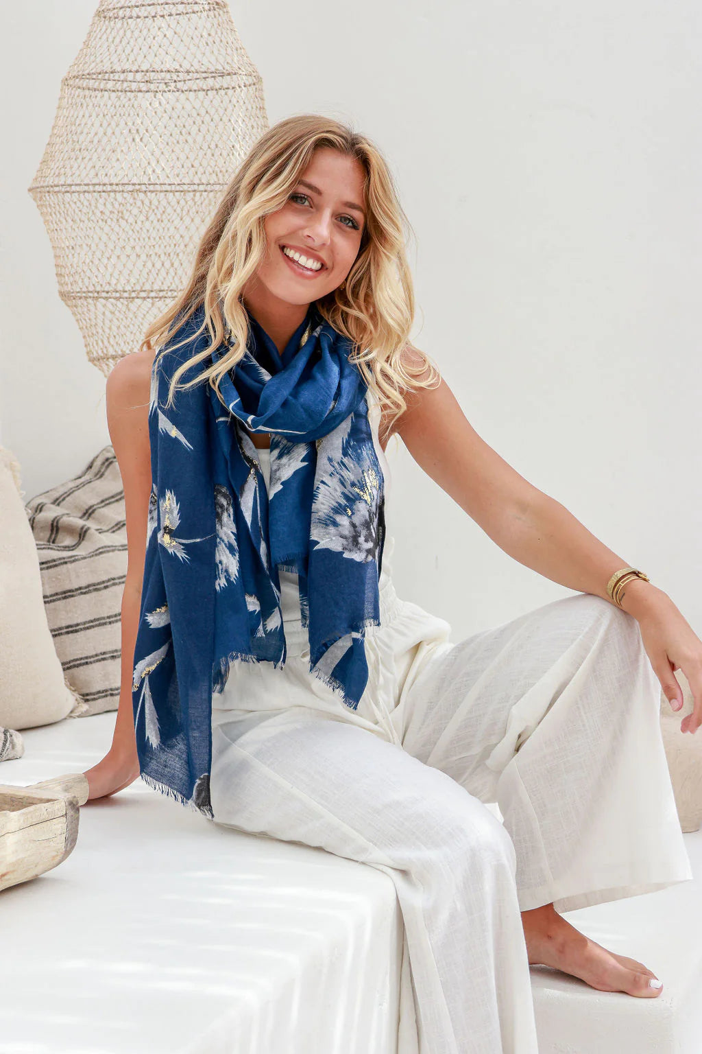 Winter Thistle Layered Scarf