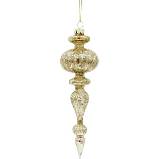 Glass Drop Finial Gold