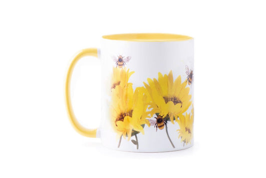 Bees on Sunflowers Mug