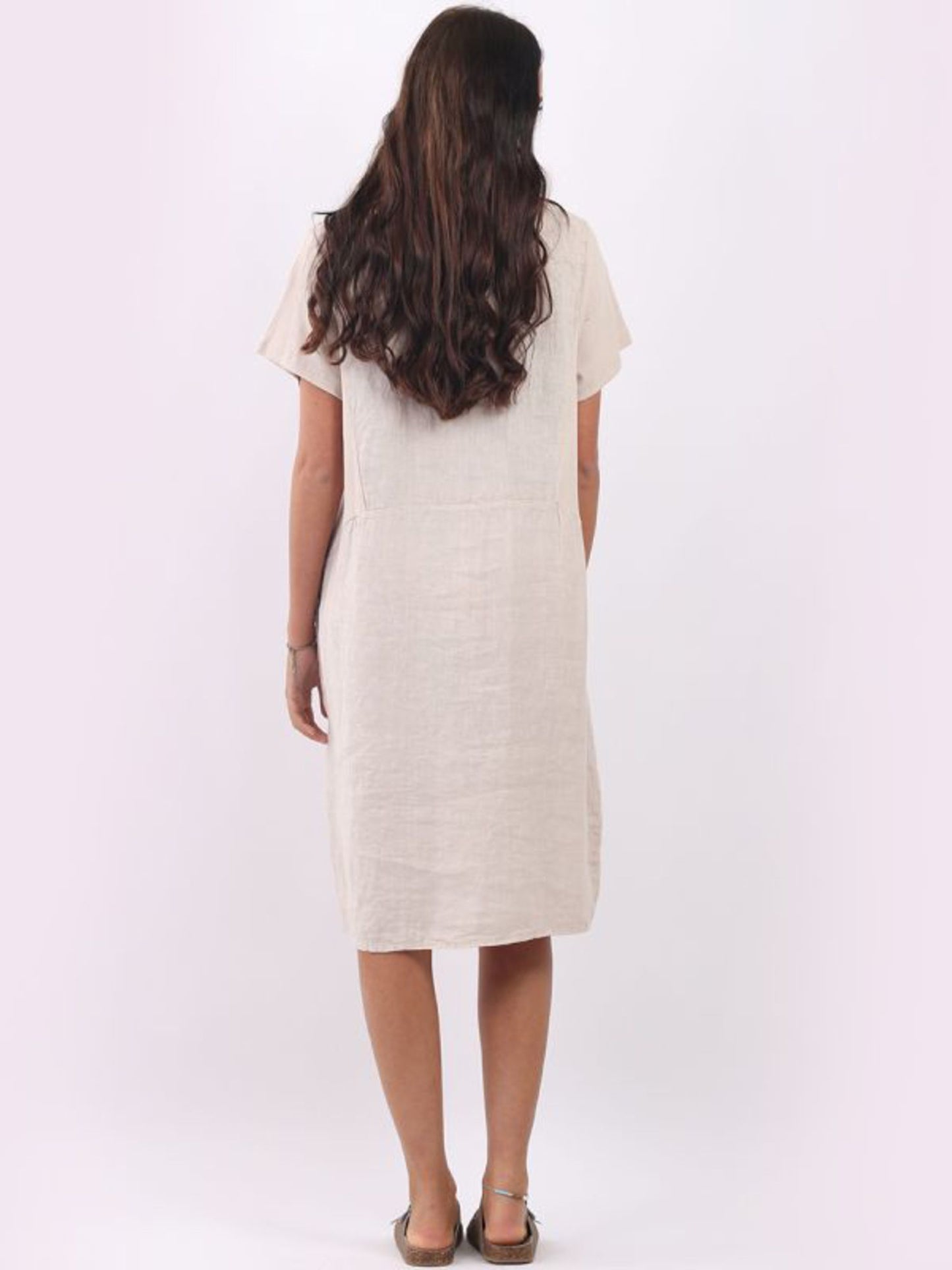 Fleur Summer Linen Dress | Beige