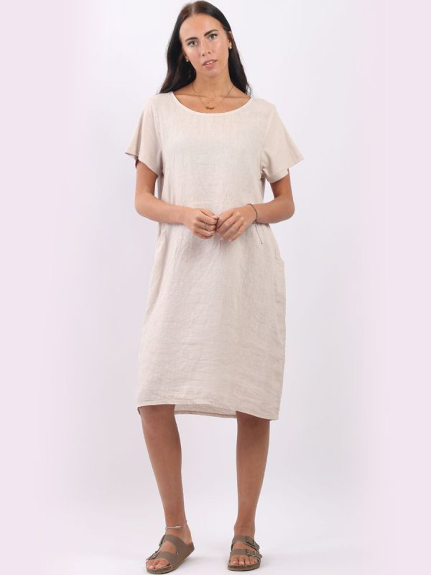Fleur Summer Linen Dress | Beige