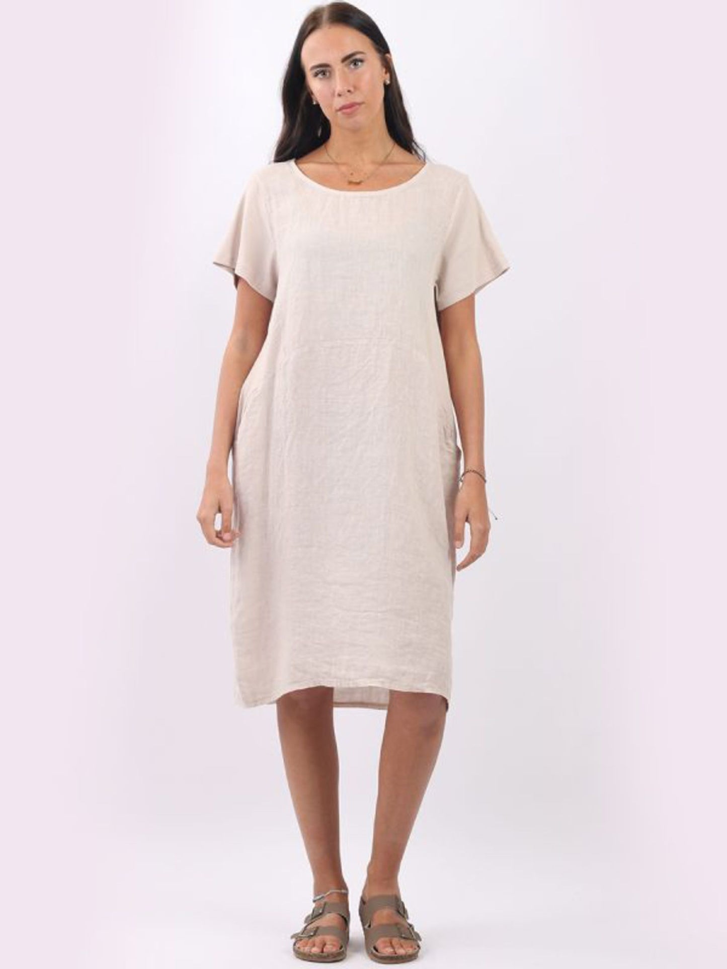 Fleur Summer Linen Dress | Beige