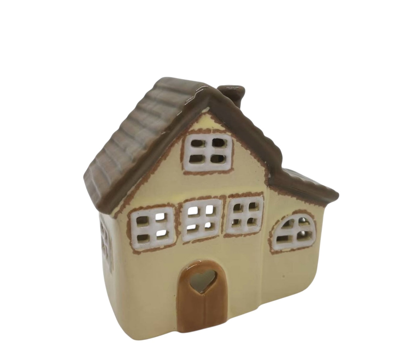 Ceramic Cream & Brown Roof Tealight Cottage