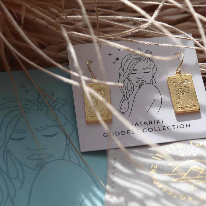 Matariki Goddess Earrings | Gold