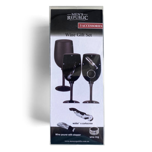 Men's Republic Wine Tool Gift Set - 3 pcs in Glass