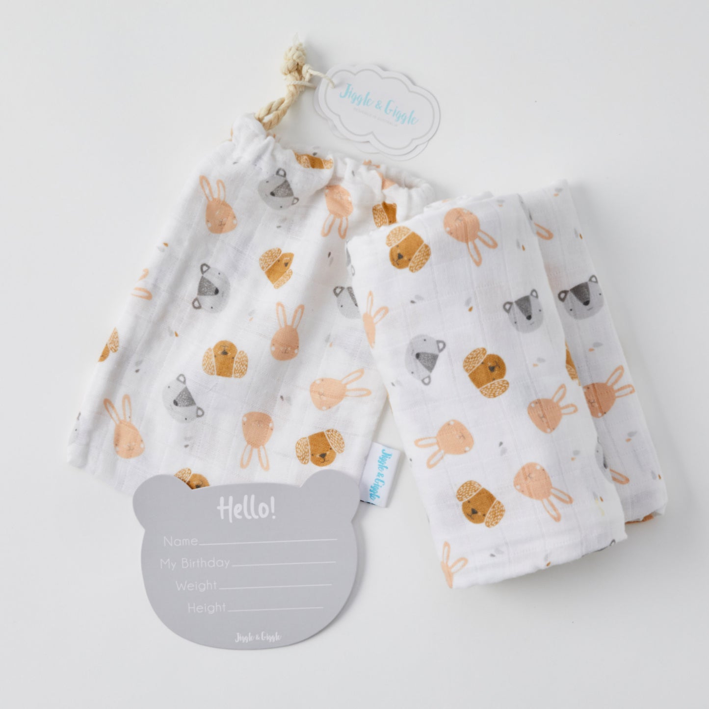 Muslin Wrap | Animal Faces
