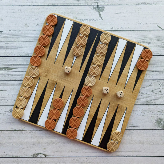 Bamboo Backgammon & Chess Double Set