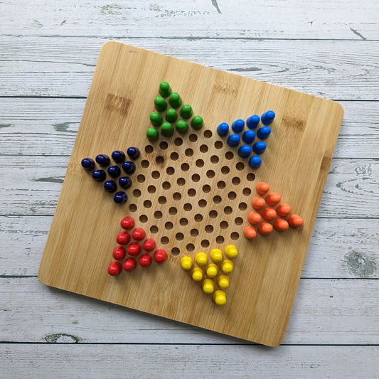 Bamboo Chinese Chequers & Ludo Double Set