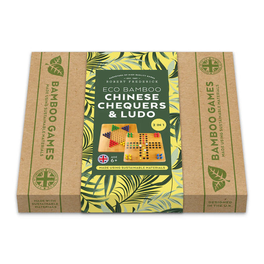 Bamboo Chinese Chequers & Ludo Double Set