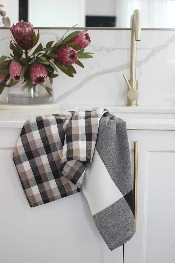 Giant Check Tea Towel S/2