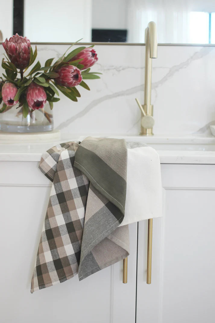Giant Check Tea Towel S/2