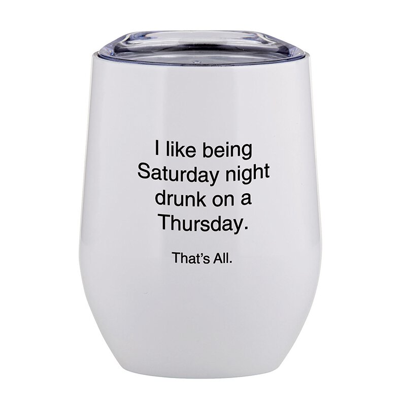 Stemless Wine Tumbler Drunk