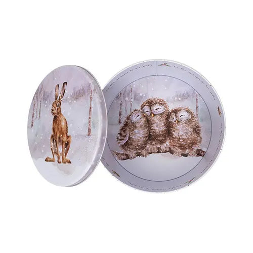 'Winter Woodland' Woodland Animal Christmas Round Tin