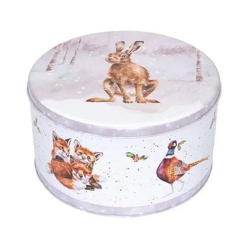 'Winter Woodland' Woodland Animal Christmas Round Tin