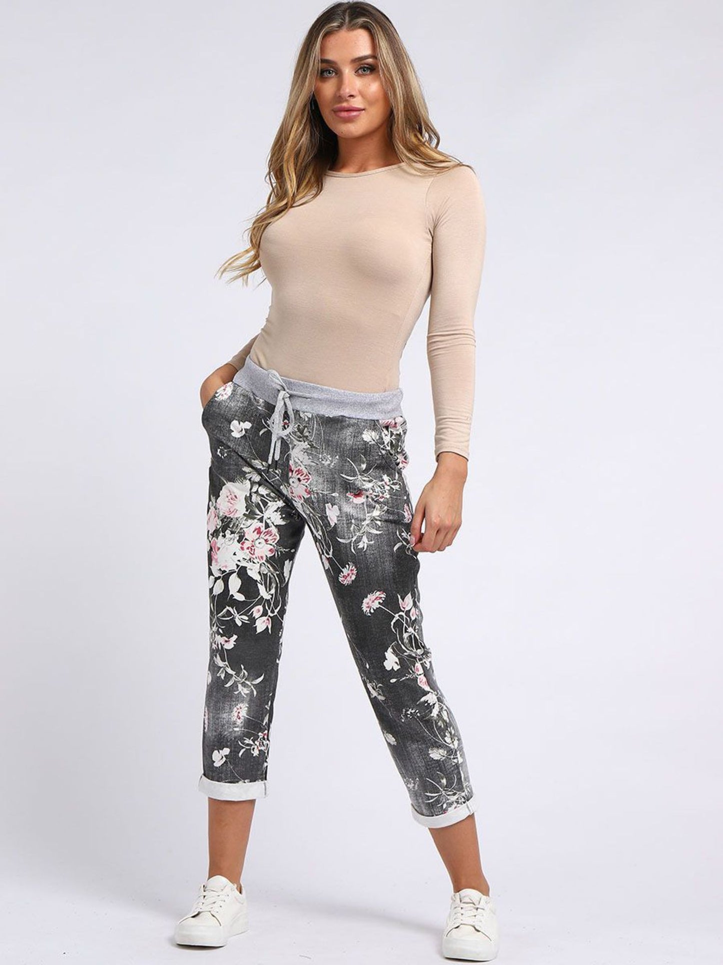 Denver Floral Trousers Black