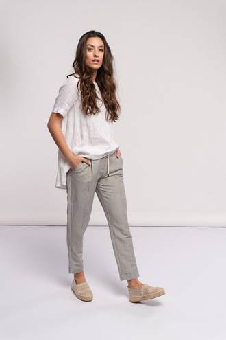 Emmy Striped Trousers | Beige