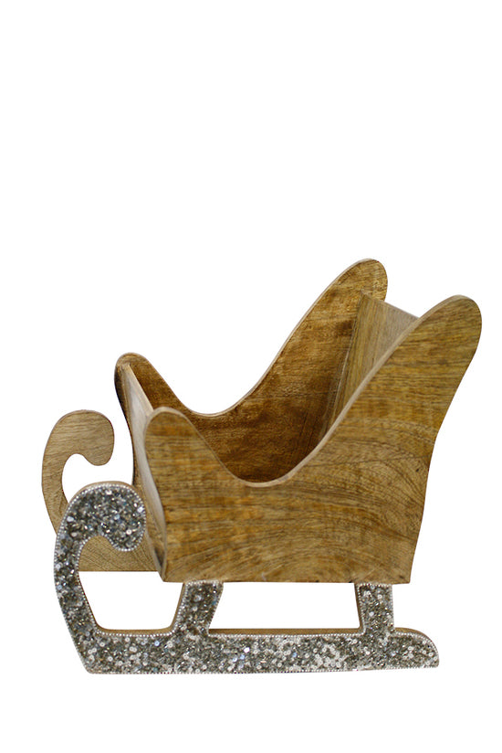 Wood Sleigh w/Beaded Runners LGE