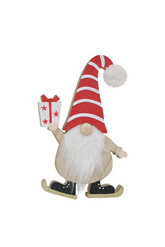 Wooden Santa w/Gift