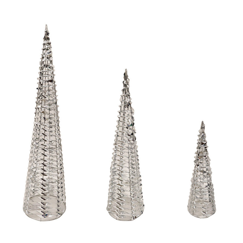 Vienna Shiny Cone Set of 3 Silver