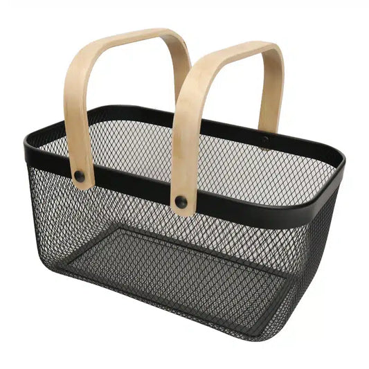 Mesh Basket w/Bamboo Handle