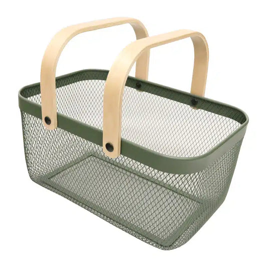 Mesh Basket w/Bamboo Handle