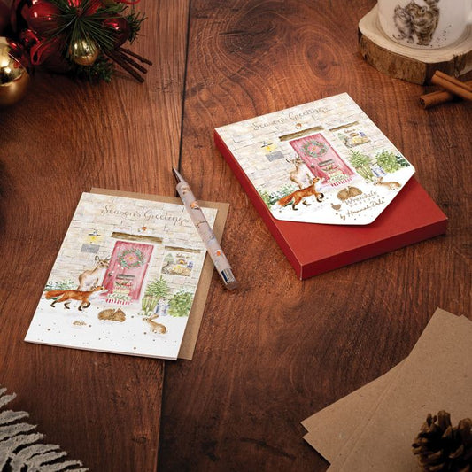 'Christmas Cottage' Woodland Animal Christmas Card Pack